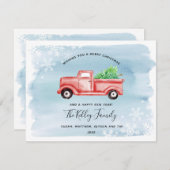 レッドファームハウストラックプチットホリデーカード シーズンカード (正面/裏面)