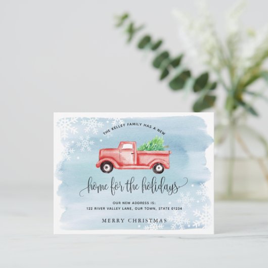 レッドファームハウストラック移動アナウンスメントホリデー ポストカード (スタンド正面)