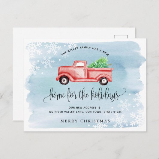 レッドファームハウストラック移動アナウンスメントホリデー ポストカード (正面/裏面)