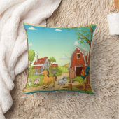 レッドファームハウスバーンドファーミヤードアニマルズ クッション (ブランケット)