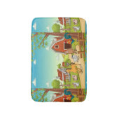 レッドファームハウスバーンドファーミヤードアニマルズ バスマット (正面縦)