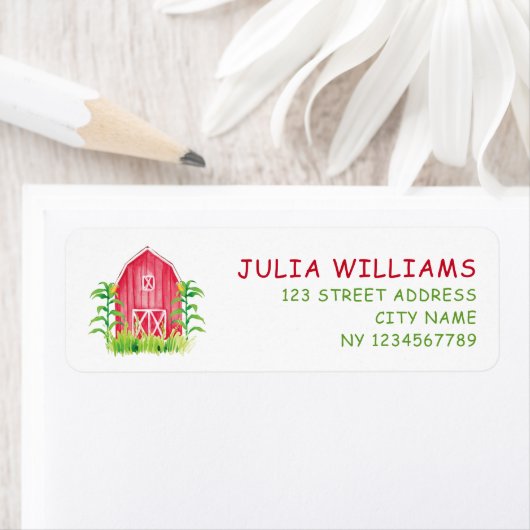 レッドファームハウス誕生日 ラベル (インサイチュ)