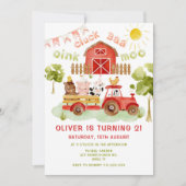 レッドファーム動物2nd誕生日パーティー 招待状 (正面)