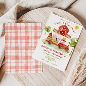 レッドファーム動物3rd誕生日パーティの招待状 招待状