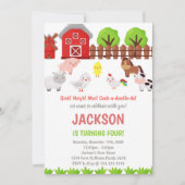 レッドファーム誕生日招待状 招待状 (正面)