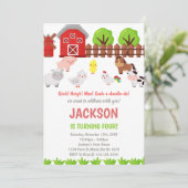 レッドファーム誕生日招待状 招待状 (スタンド正面)