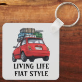 レッドフィアット車 キーホルダー (裏面)