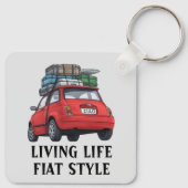 レッドフィアット車 キーホルダー (裏面)