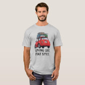 レッドフィアット車 Tシャツ (正面フル)