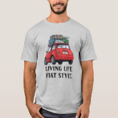 レッドフィアット車 Tシャツ (正面)
