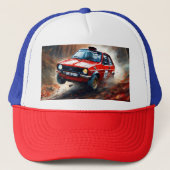 レッドフィエスタラリー車：ウッディングステージを介してレース キャップ (正面)