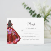 レッドフィカラフルエスタフローラ書道キンセアニェラ 出欠カード (スタンド正面)