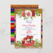 レッドフィスペインのエスタガールバプテスマ《キリスト教》洗礼式や命名式 招待状 (正面/裏面)