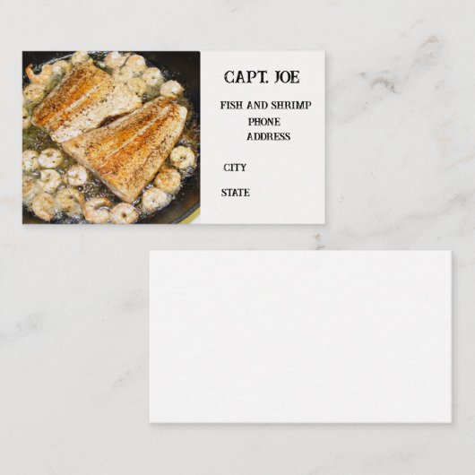 レッドフィッシュとエビの揚げレストラン 名刺 (正面/裏面)