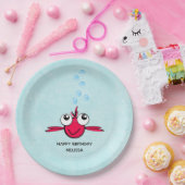 レッドフィッシュと大きな目の漫画イラストレーション紙 ペーパープレート (パーティー)