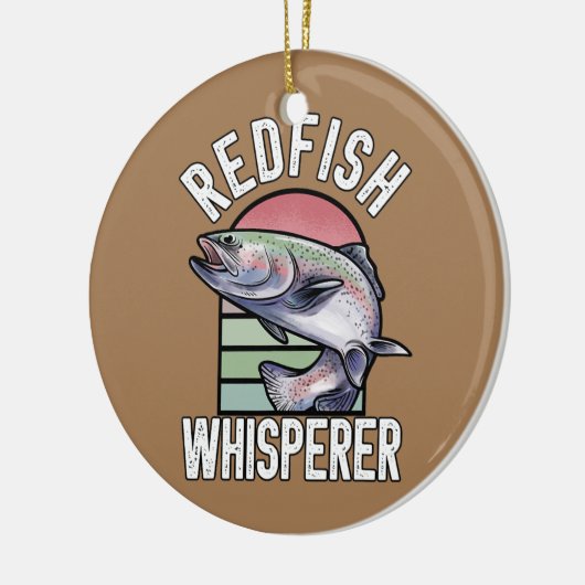 レッドフィッシュウィスパーラーフィッシャーマンフィッシュ魚釣り セラミックオーナメント (左)