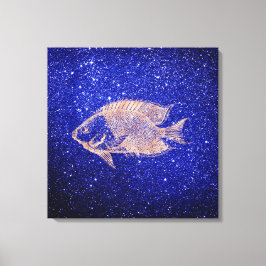 レッドフィッシュマリンシー海ライフピンクローズ金ゴールド1 キャンバスプリント