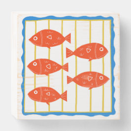 レッドフィッシュ沿岸デザイン ウッドボックスサイン