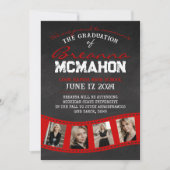 レッドフィルムストリップシャルボード卒業発表 招待状 (正面)