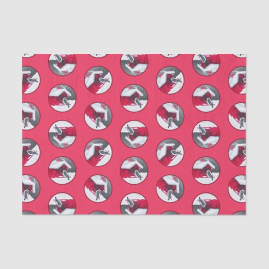 レッドフィーダーのダウンウッドペッカーオリジナルバードアート 薄葉紙 (正面)