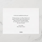 レッドフェアアイルウィンターニットパターンフォトクリスマス 箔シーズンカード (裏面)