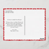 レッドフェアアイルウィンターニットパターンフォトクリスマス 箔シーズンポストカード (裏面)