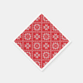 レッドフェアアイルセーター編みパターンクリスマス スタンダードカクテルナプキン (角)