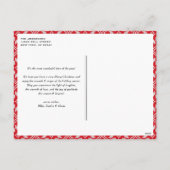 レッドフェアアイルニットパターンフォトクリスマス シーズンポストカード (裏面)