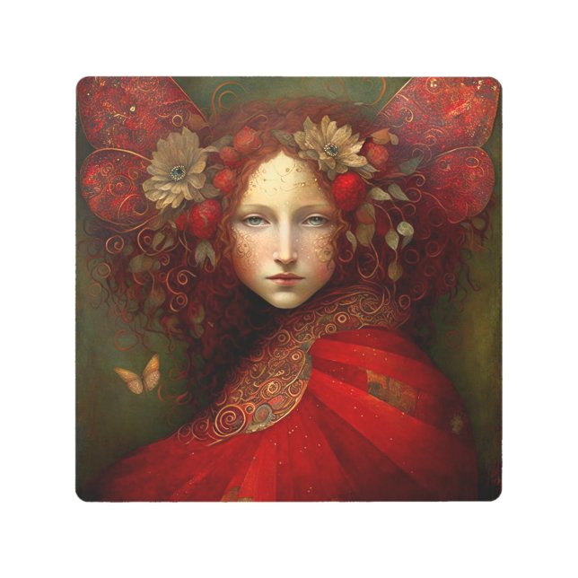 レッドフェアリーファンタジー メタルプリント (正面)