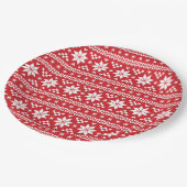 レッドフェア島クリスマスセーターパターン ペーパープレート (アングル)