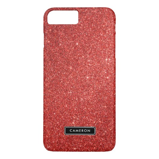 レッドフェイクグリッターラグジュアリカスタムーiPhone 8プラスケース Case-Mate iPhoneケース (裏面)