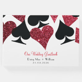 レッドフェイクグリッターラスベガスゲストブック ゲストブック