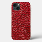 レッドフェイクレザーおしゃれモダン Case-Mate iPhoneケース (裏面)