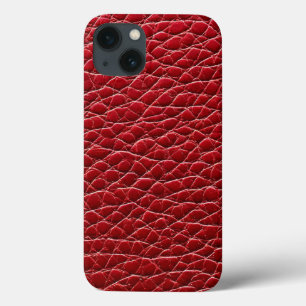 レッドフェイクレザーおしゃれモダン iPhone 13ケース