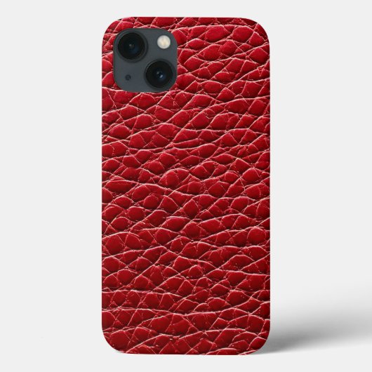 レッドフェイクレザーおしゃれモダン Case-Mate iPhoneケース (裏面)