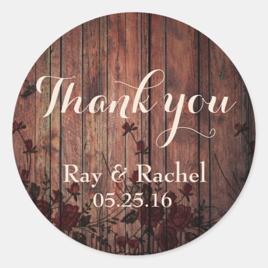 レッドフェイクレースフローラありがとう ラウンドシール (正面)