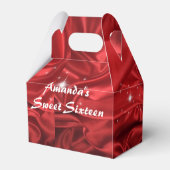 レッドフェイク・サテン、Sweet sixteen、誕生日パーティー フェイバーボックス (裏面サイド)