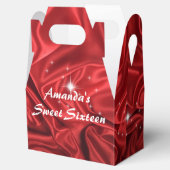 レッドフェイク・サテン、Sweet sixteen、誕生日パーティー フェイバーボックス (オープン)