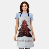 レッドフェスティバルクリスマスツリーエプロン エプロン (着用した状態)