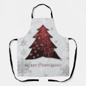 レッドフェスティバルクリスマスツリーエプロン エプロン (正面)
