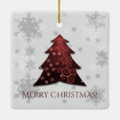 レッドフェスティバルクリスマスツリーセラミックオーナメント セラミックオーナメント (裏面)