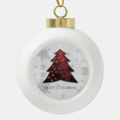 レッドフェスティバルクリスマスツリーフレームオーナメント セラミックボールオーナメント (正面)