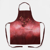 レッドフェスティバルクリスマスボーブルオンレッド《写真》ぼけ味 エプロン (正面)
