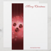 レッドフェスティバルクリスマスボーブルオンレッド《写真》ぼけ味 レターヘッド (正面/裏面)