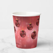 レッドフェスティバルクリスマスボーブルオンレッド《写真》ぼけ味 紙コップ (左)