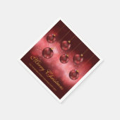 レッドフェスティバルクリスマスボーブルズカスタム文字 スタンダードカクテルナプキン (角)