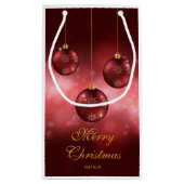 レッドフェスティバルクリスマスボーブルズカスタム文字 スモールペーパーバッグ (裏面)