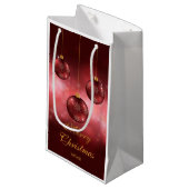 レッドフェスティバルクリスマスボーブルズカスタム文字 スモールペーパーバッグ (正面アングル)