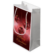 レッドフェスティバルクリスマスボーブルズカスタム文字 スモールペーパーバッグ (裏面アングル)