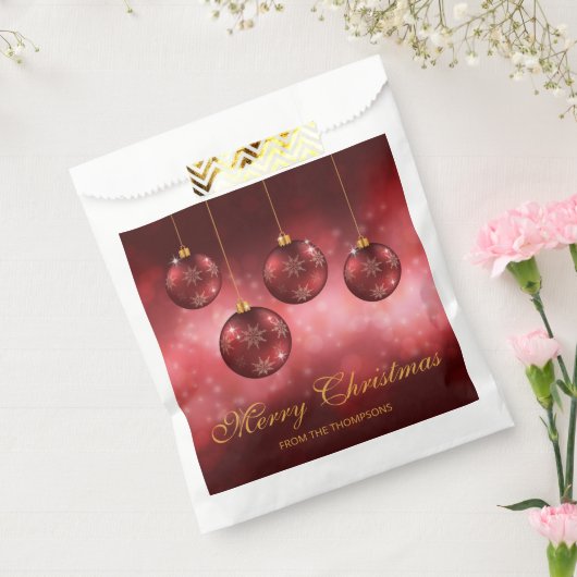 レッドフェスティバルクリスマスボーブルズカスタム文字 フェイバーバッグ (封をした状態)